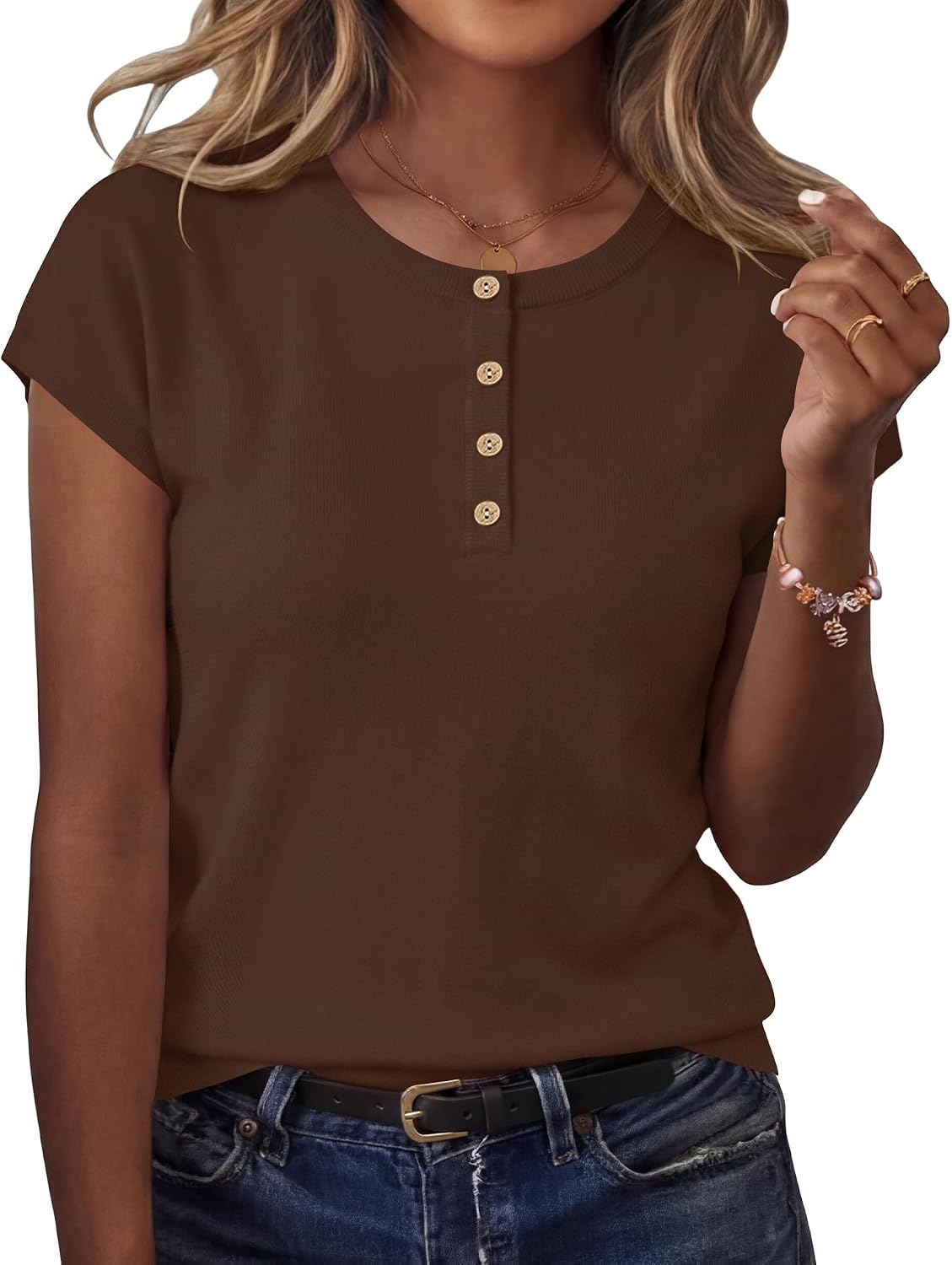 Cap Sleeve Sweater Top