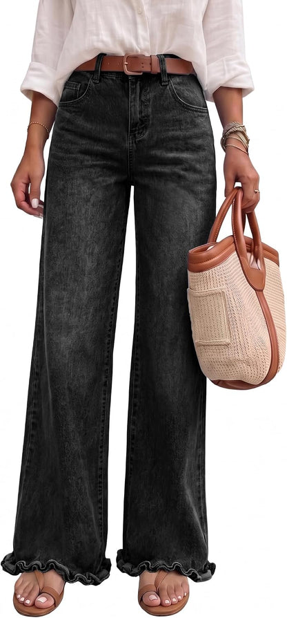 High Waist Ruffle Jeans