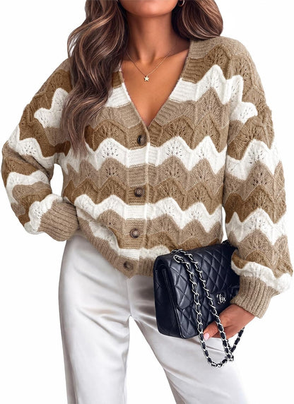 Oversized Striped Cardigan