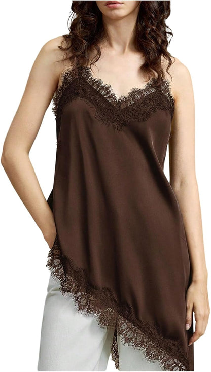Lace Trim Satin Camisole