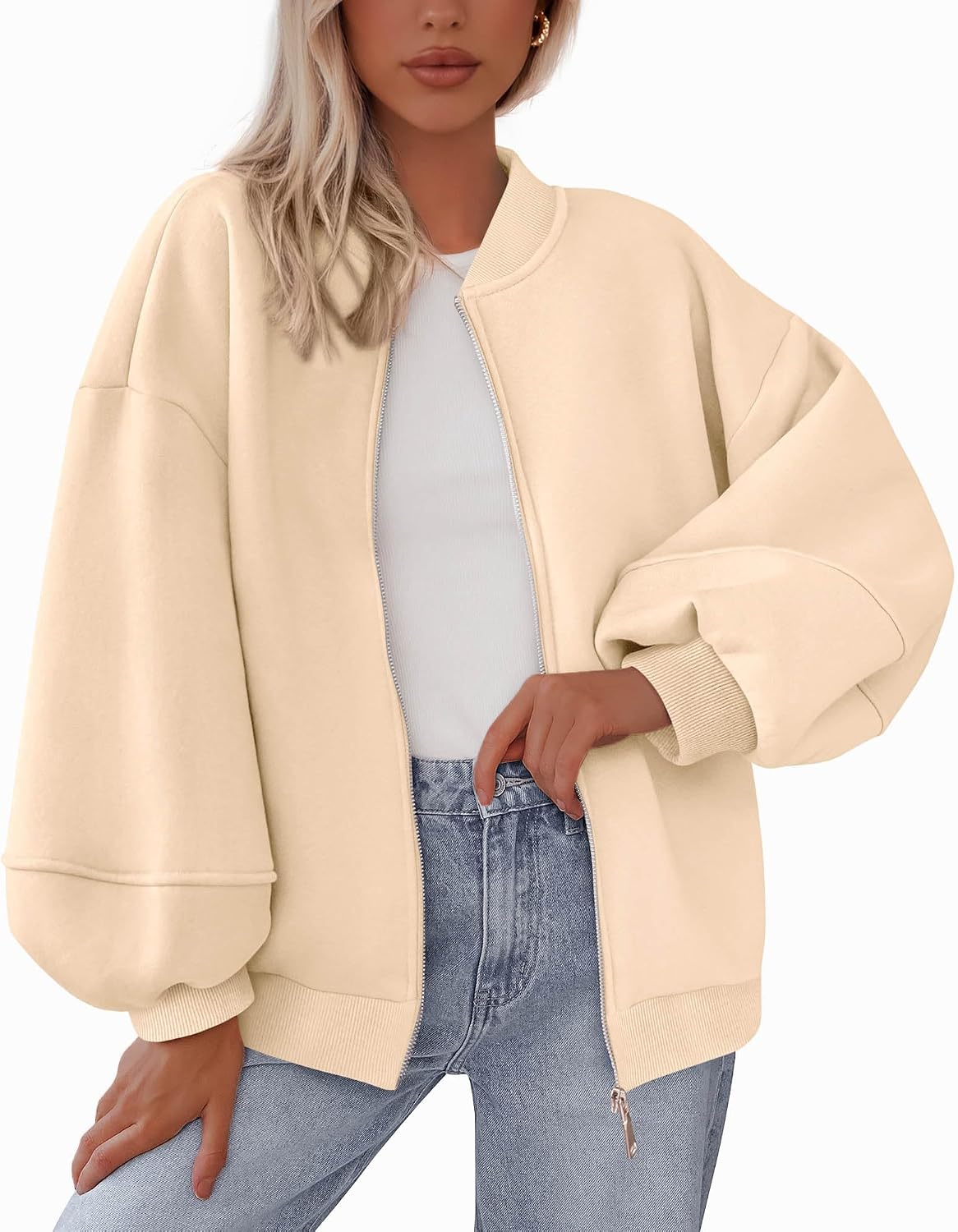 Oversized Zip Bomber Sweatshirt