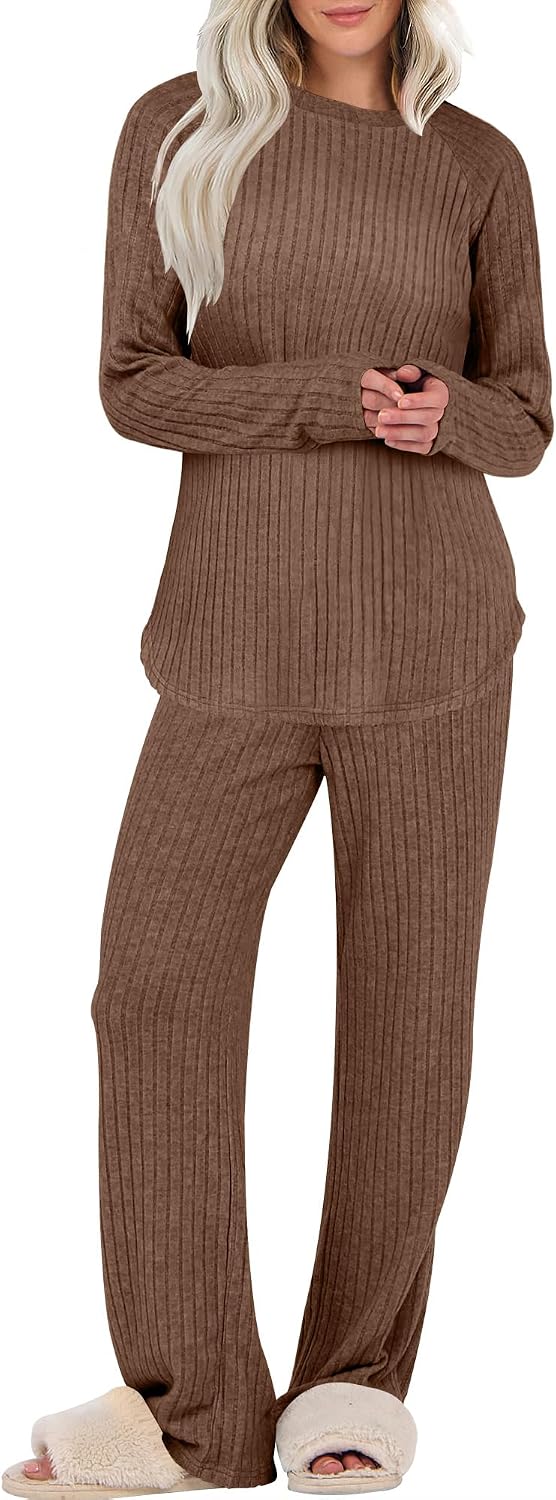 ANRABESS Ribbed Pajama Set
