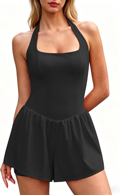 Halter Square Romper Outfit