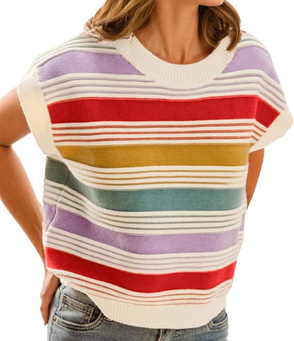 Striped Color Block Vest