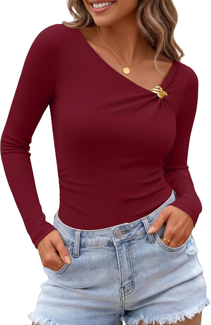 Asymmetrical Ruched Top