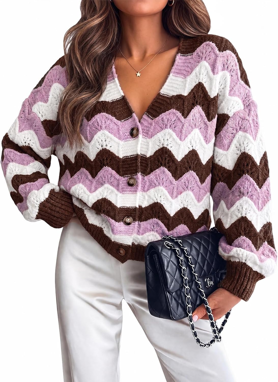 Oversized Striped Cardigan