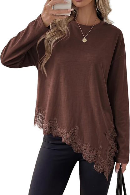 Asymmetrical Lace T-Shirt