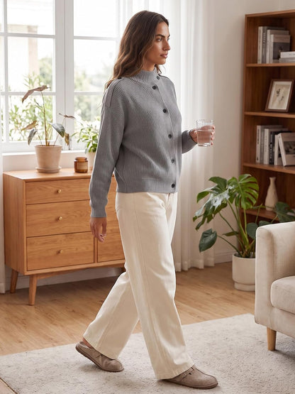 EXLURA Funnel Neck Cardigan