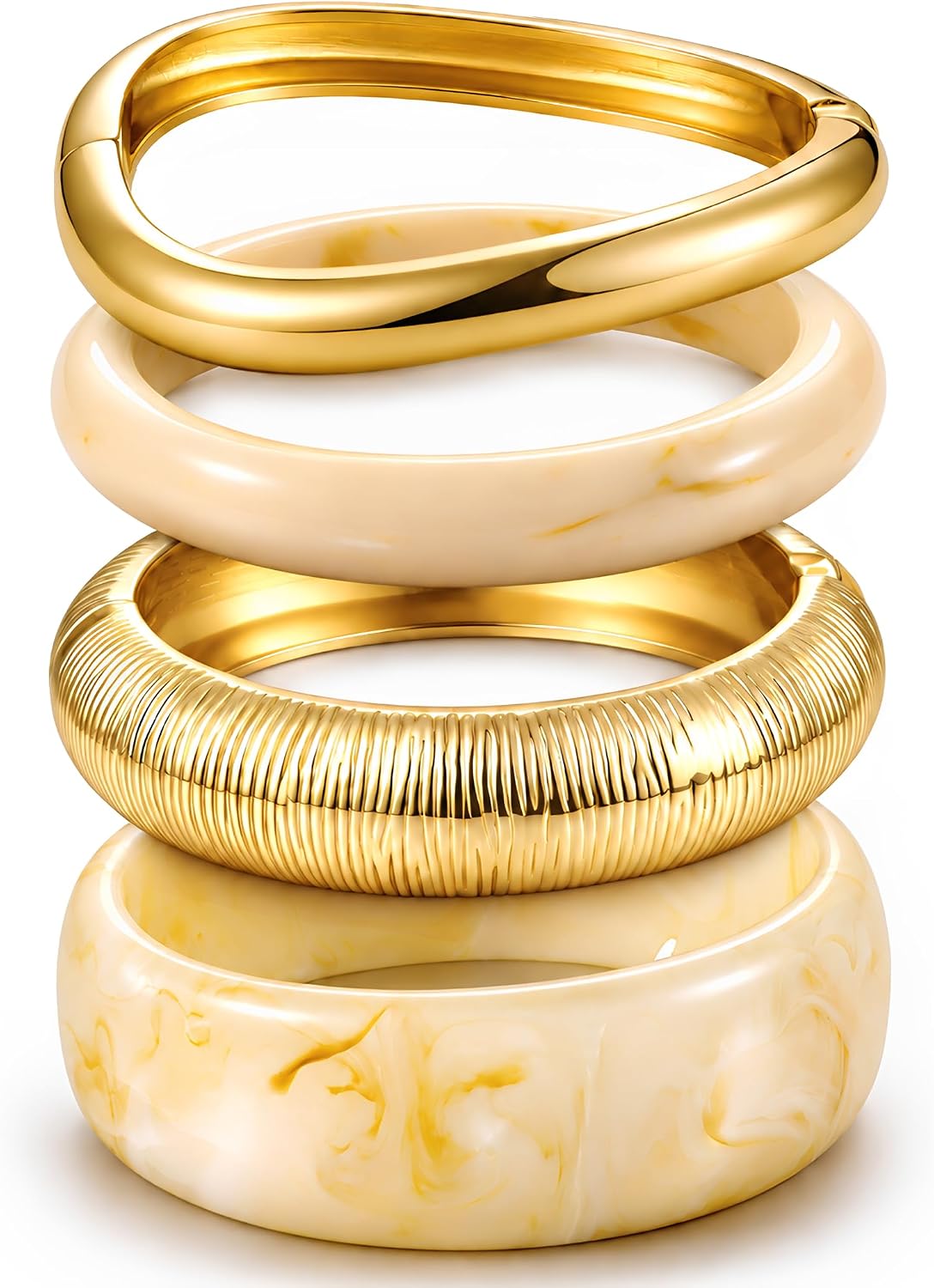 Chunky Gold Bangle Set