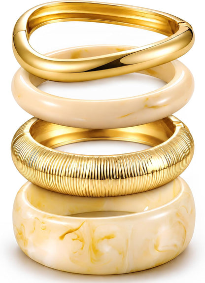 Chunky Gold Bangle Set
