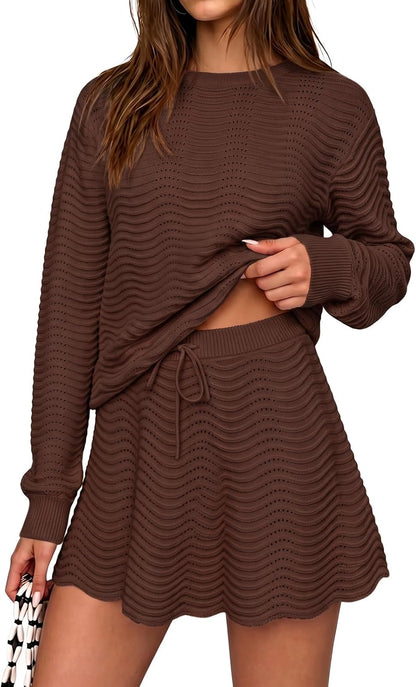 Knit Skirt & Sweater Set