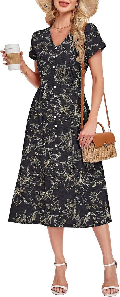 Button Down Midi Dress