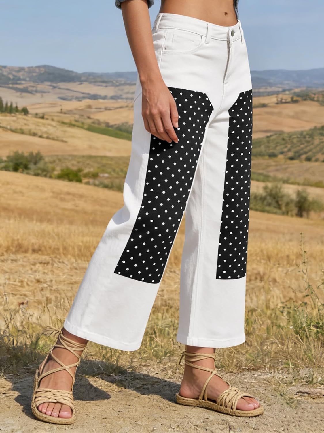 Patchwork Cropped Jeans