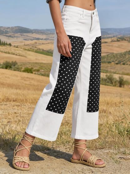 Patchwork Cropped Jeans