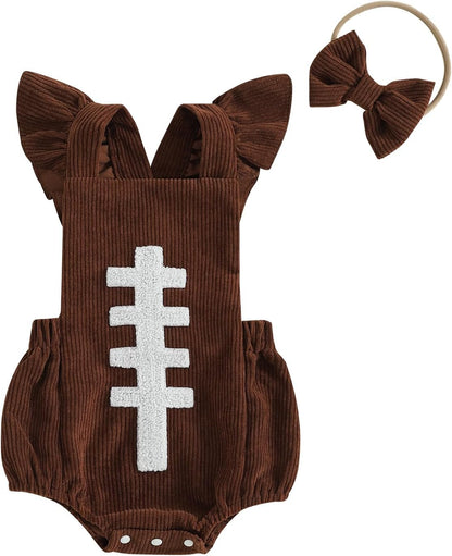 Football Ruffle Romper
