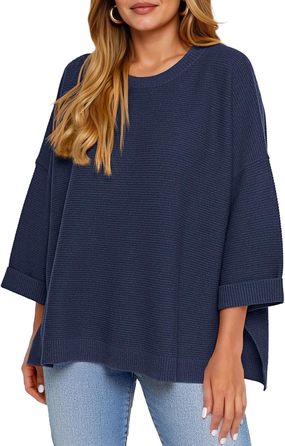 Oversized Ribbed Tunic Sweater