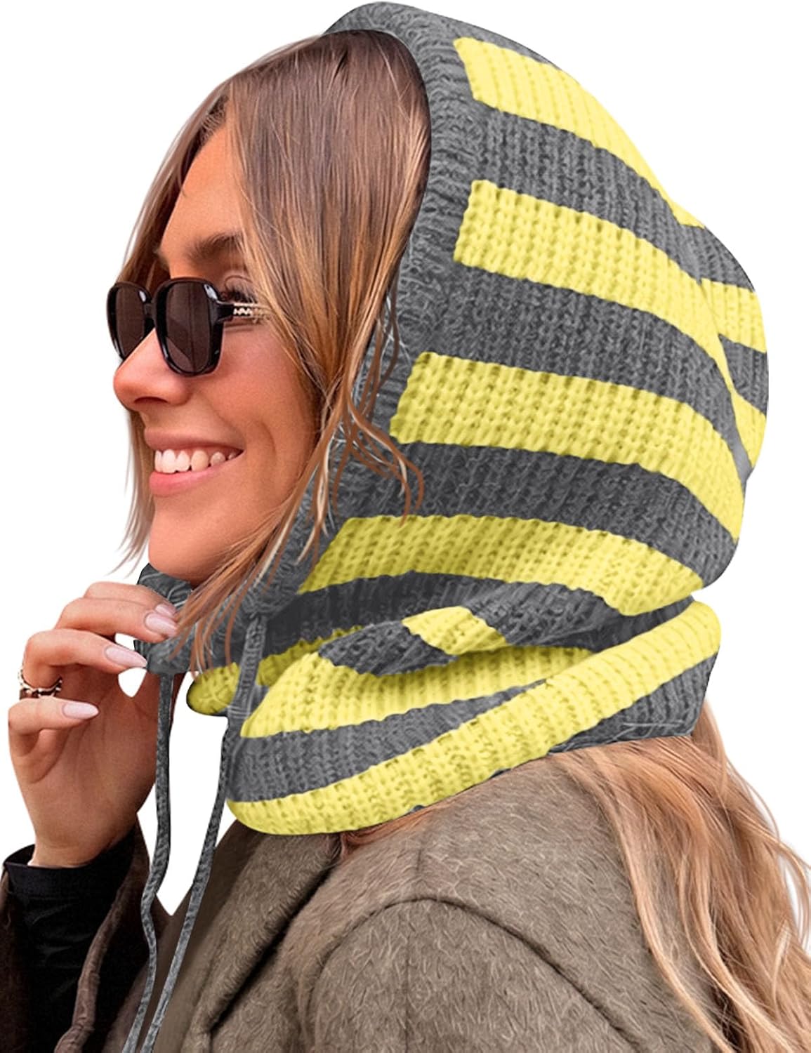 Striped Balaclava Beanie