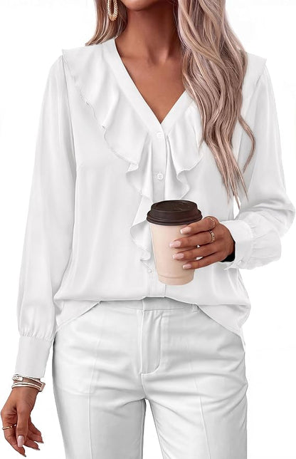 Satin Ruffle Shirt