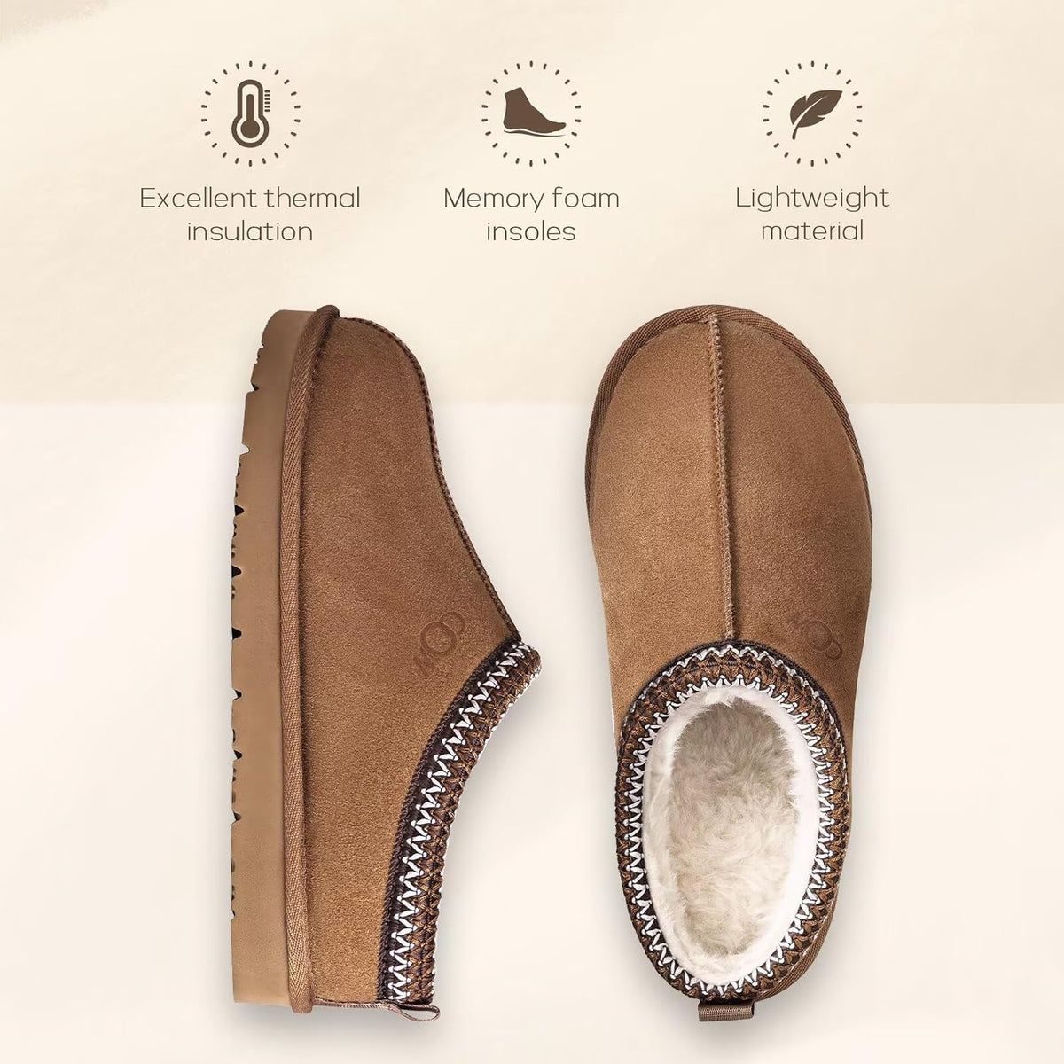 Suede Memory Foam Slippers