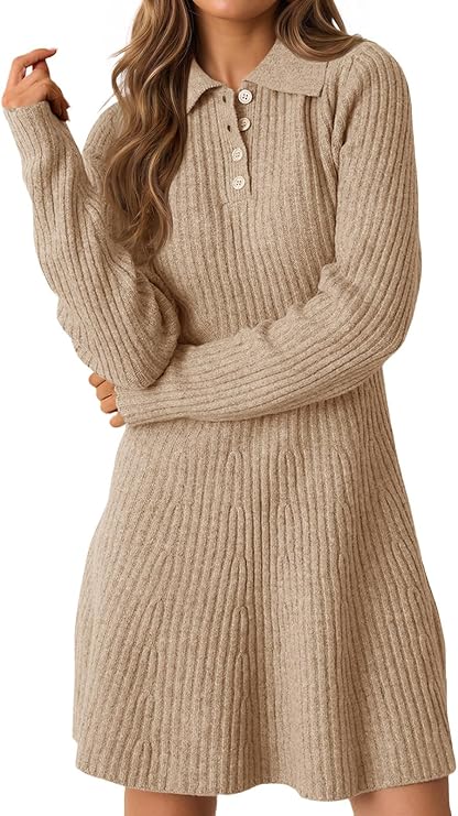 Ribbed Knit Sweater Dress