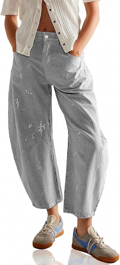 Striped Barrel Jeans