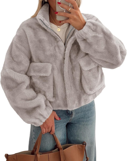 Cropped Faux Fur Jacket