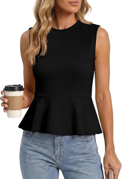 Sleeveless Ribbed Blouse