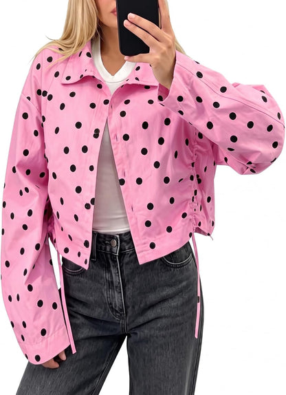 Polka Dot Crop Jacket