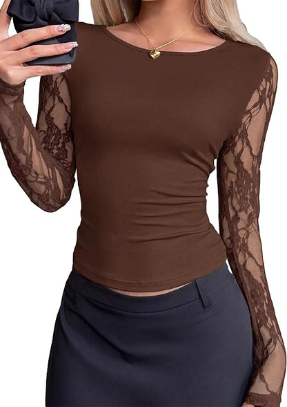 Lace Long Sleeve Blouse
