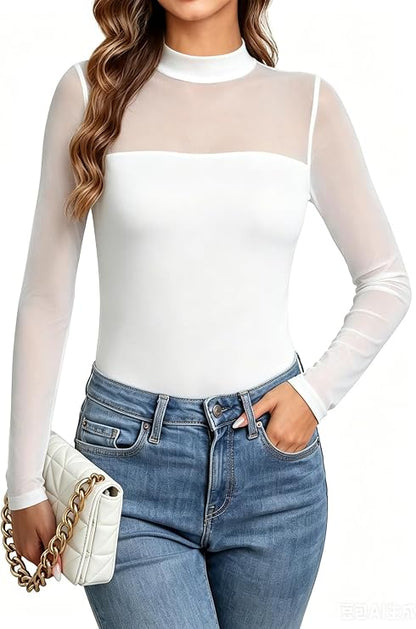 Mesh Long Sleeve Top