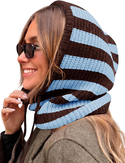 Striped Balaclava Beanie