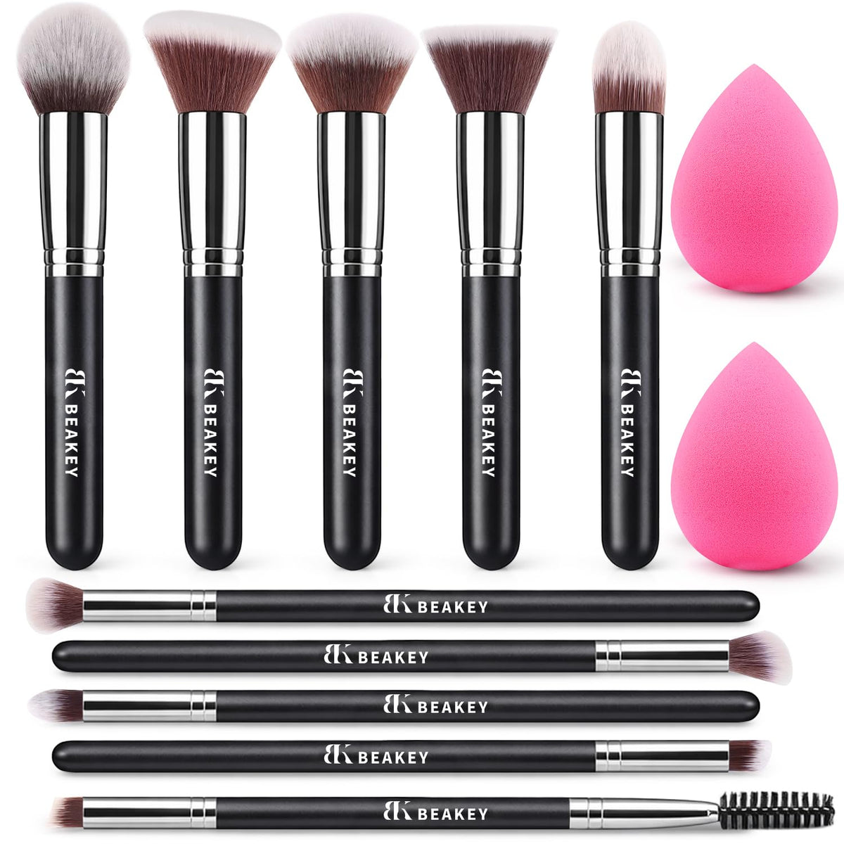 BEAKEY Makeup Brush Set (10PK)