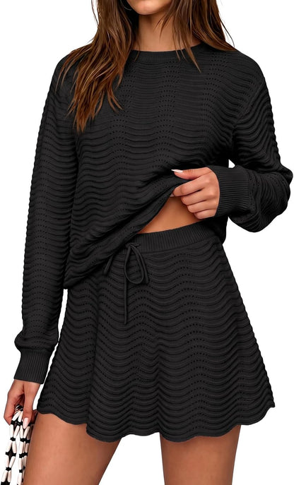 Knit Skirt & Sweater Set