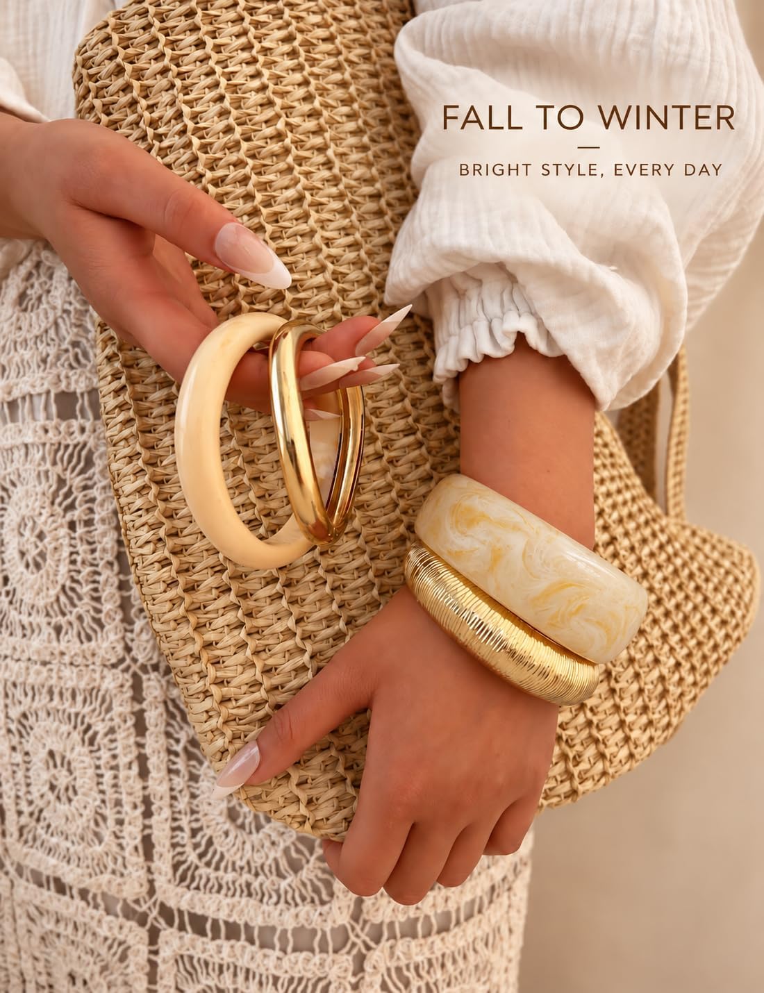 Chunky Gold Bangle Set