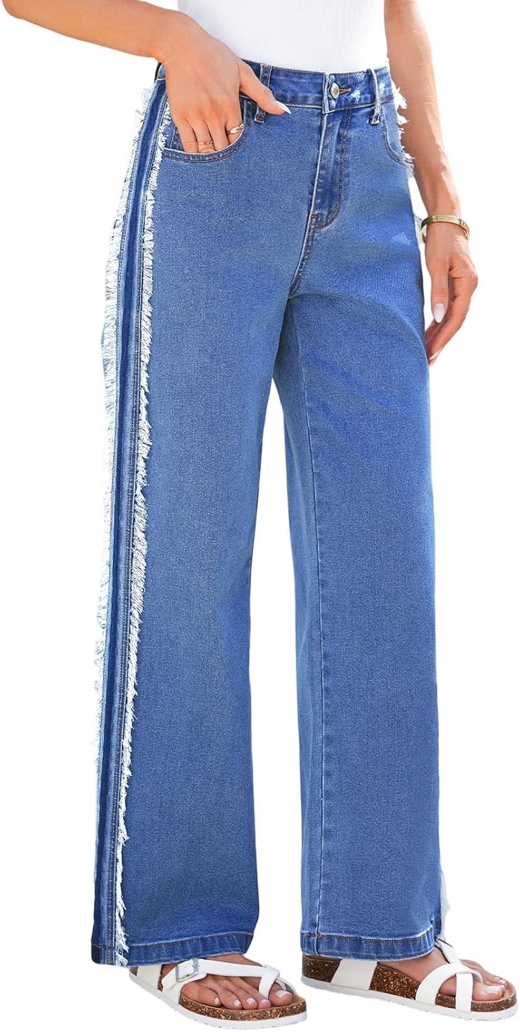 Patchwork Wide Leg Jeans