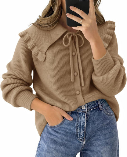 Oversized Ruffle Cardigan