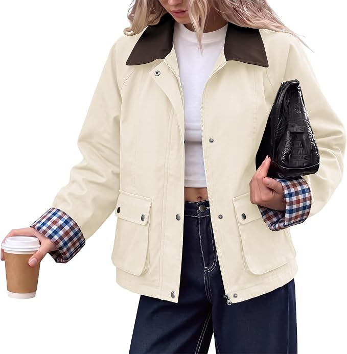 Contrast Collar Barn Jacket