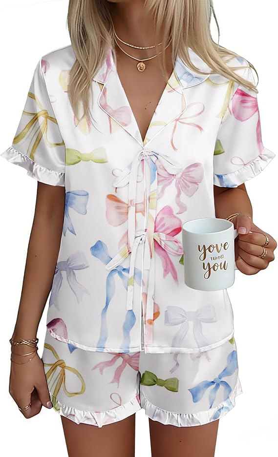 Satin Bow Pajamas