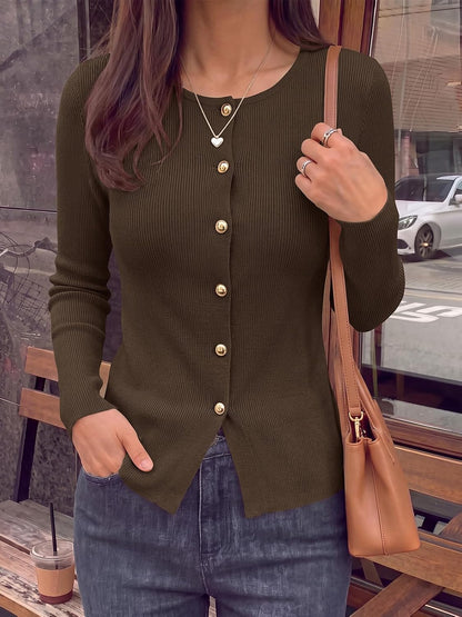 Slim Fit Ribbed Cardigan