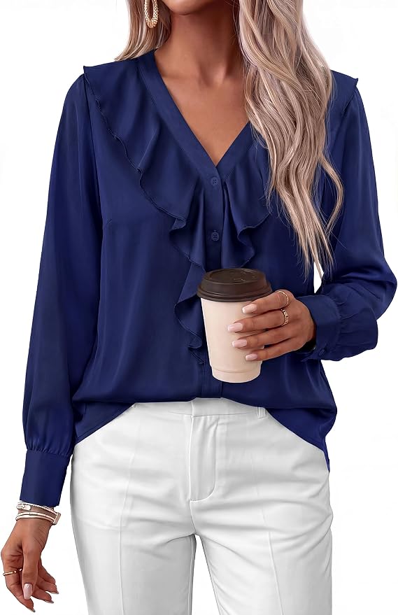 Satin Ruffle Shirt