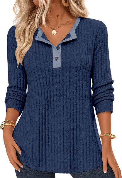 Ribbed Henley Sweater