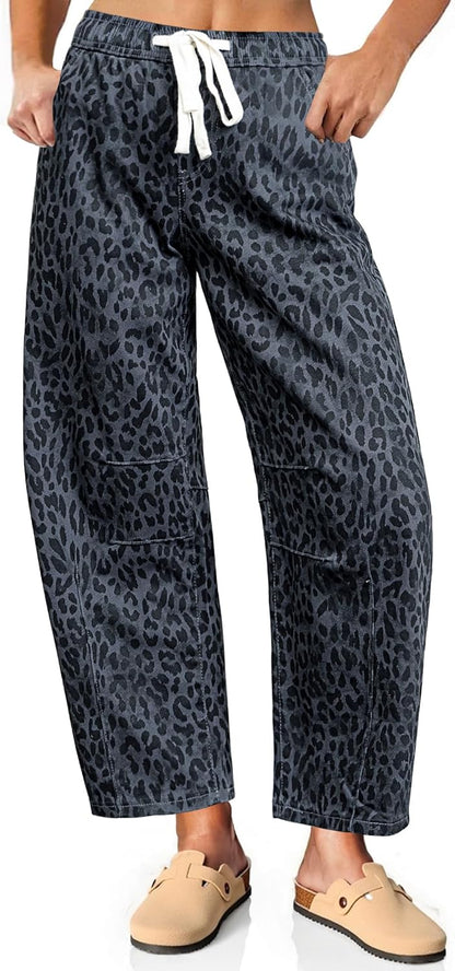 Leopard Barrel Jeans