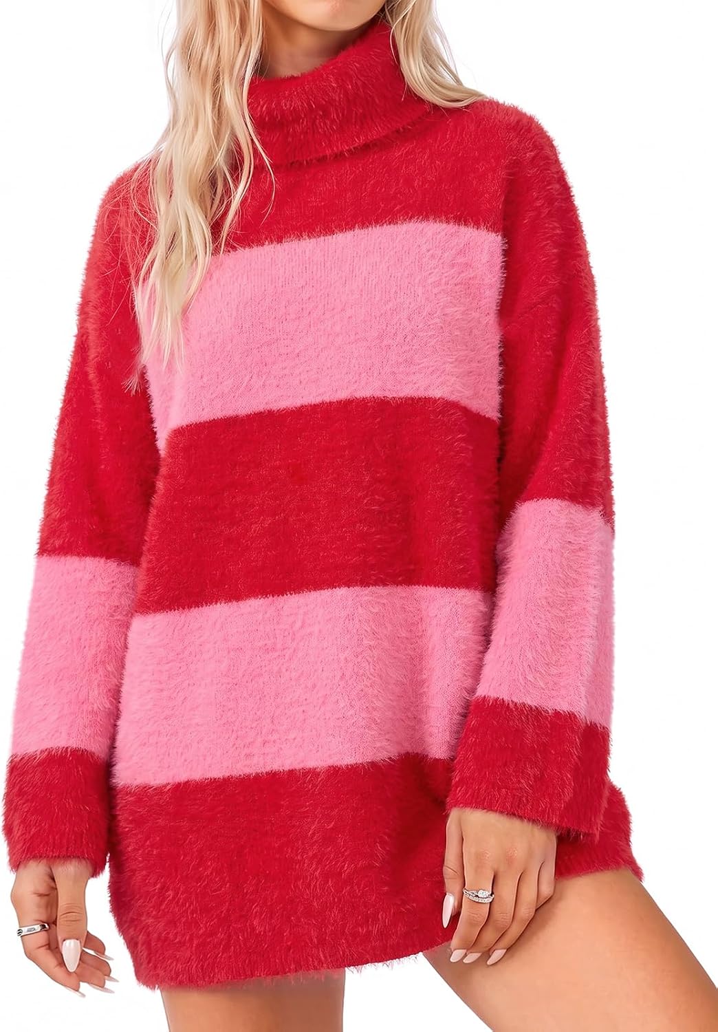 Oversized Striped Sweater Dress