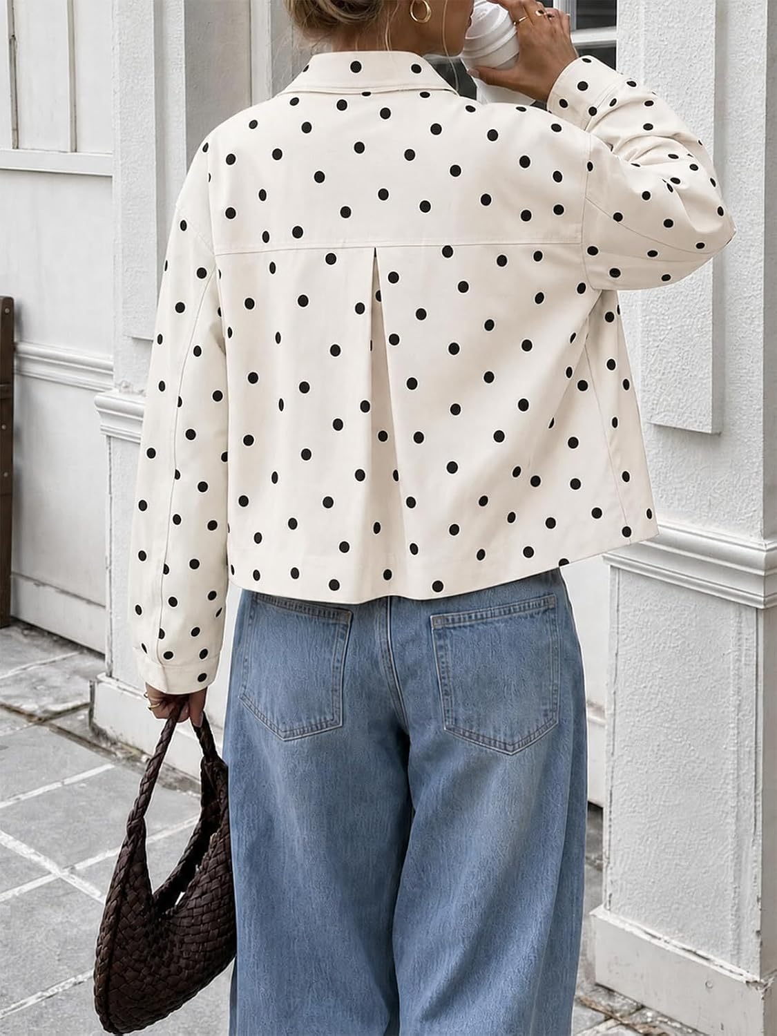 Polka Dot Crop Jacket