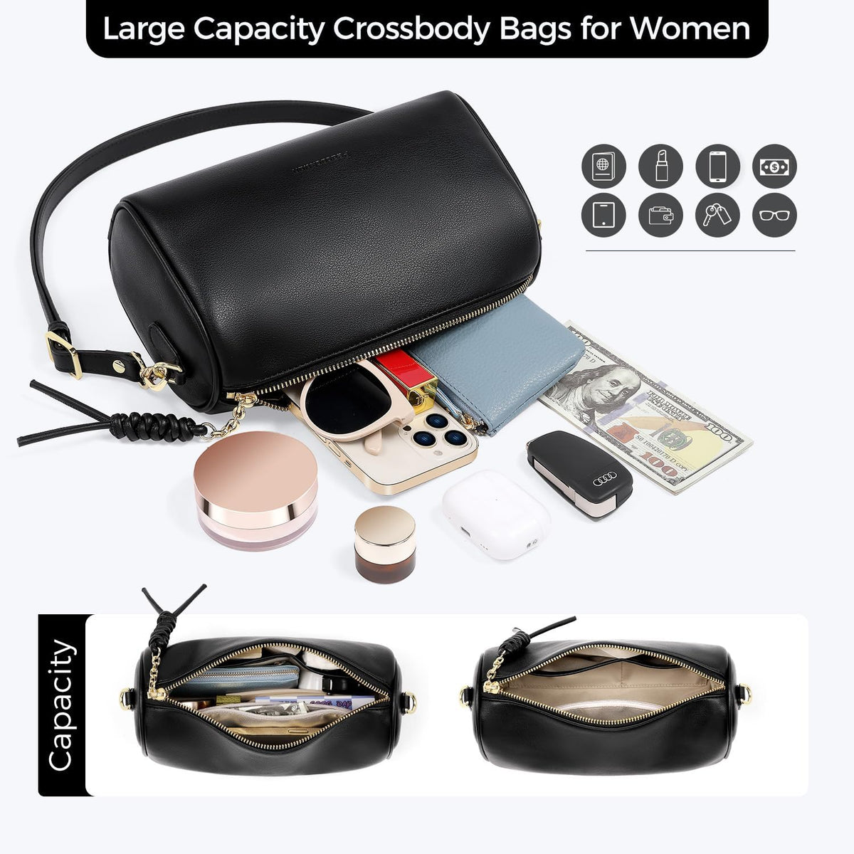 Vegan Leather Crossbody Bag