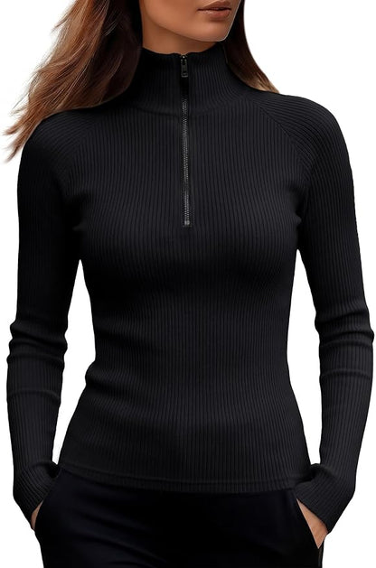 ANRABESS Quarter Zip Top