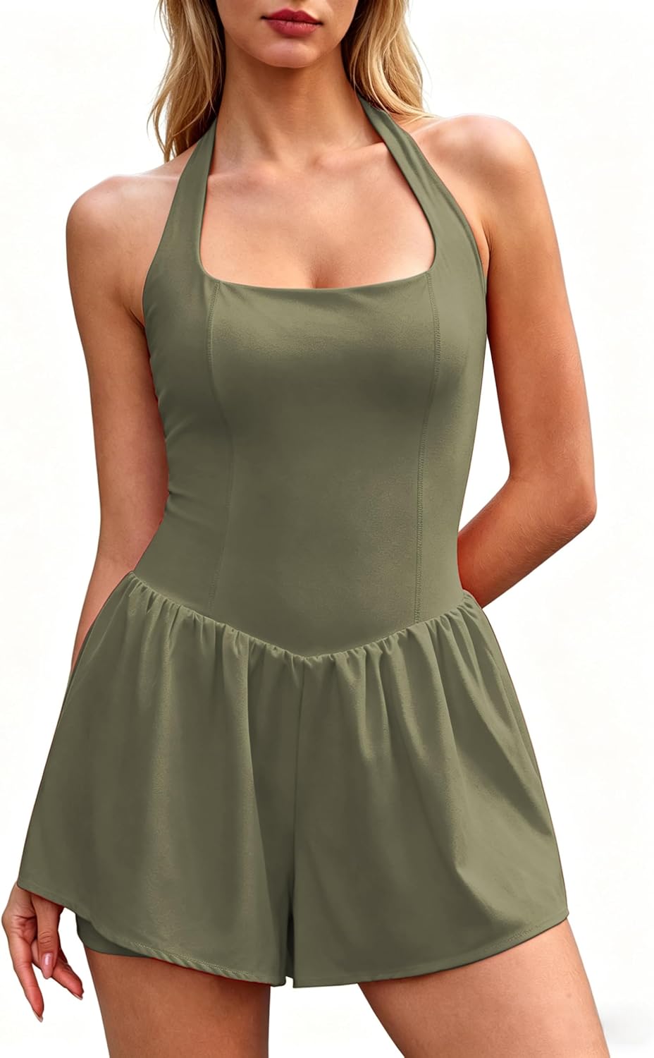 Halter Square Romper Outfit