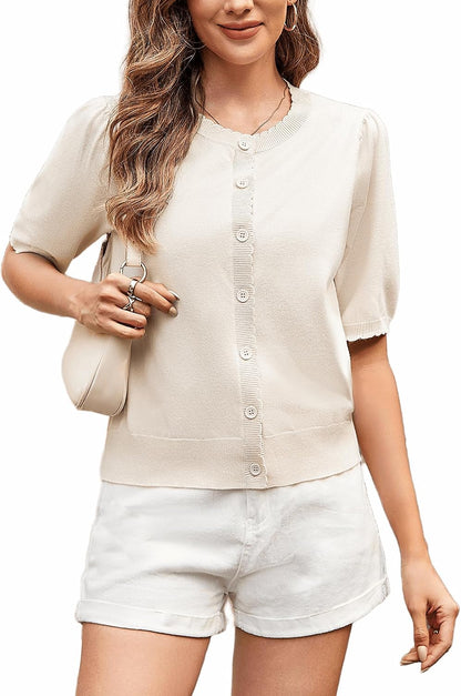 Puff Sleeve Cardigan