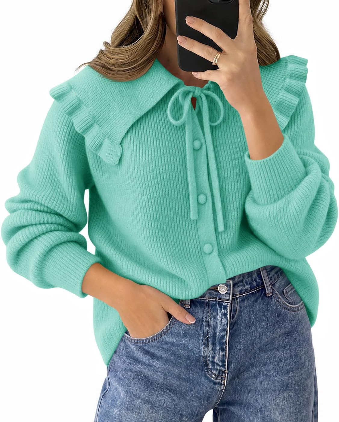 Oversized Ruffle Cardigan
