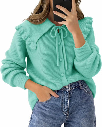 Oversized Ruffle Cardigan